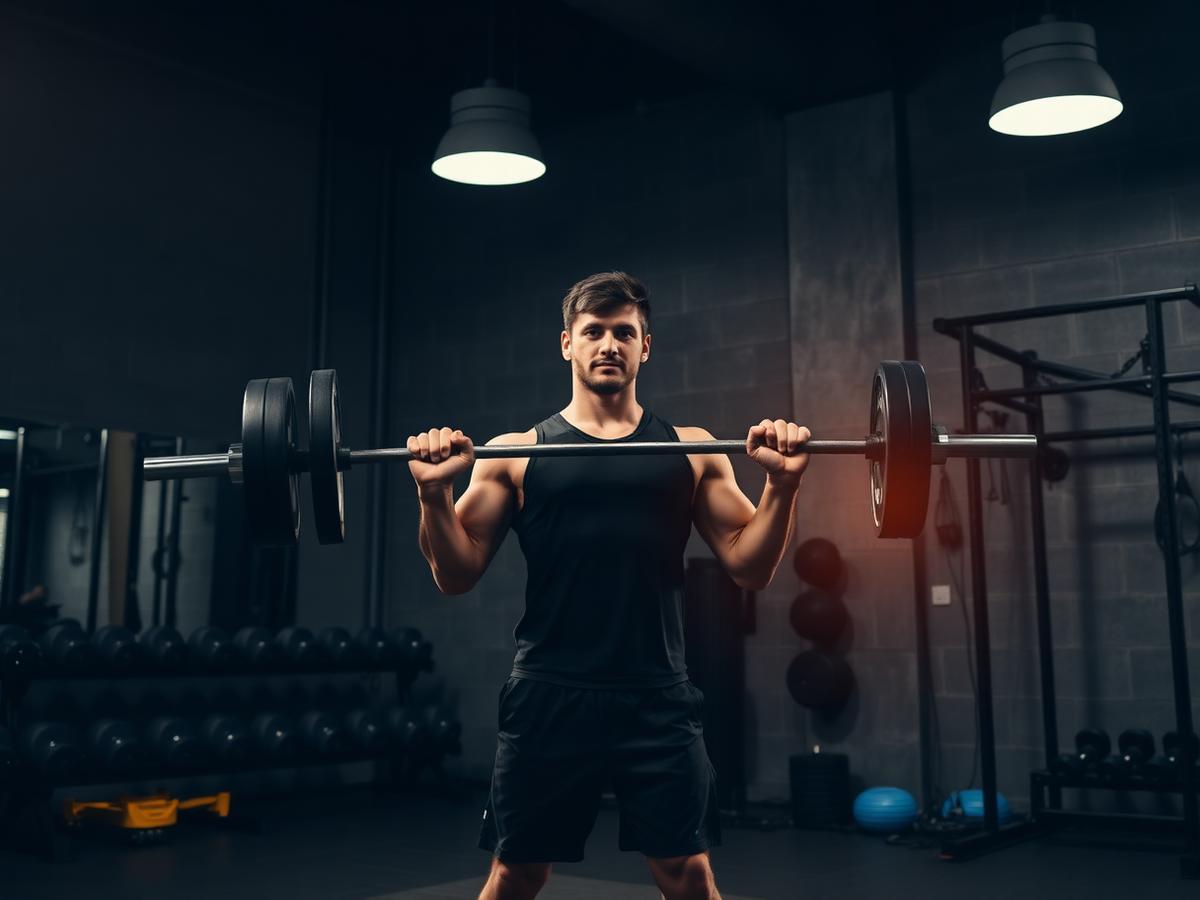 Atleta treinando com barra na academia Forge Studio